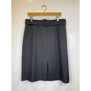 Banana Republic Factory Knee Length Front Slit Belted Pencil Skirt Size 10